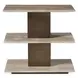 Riverton Brass and Brown Rectangular Travertine Top Accent Table