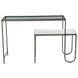 Sonoma White and Gold Rectangular Glass Top Nesting Console Table