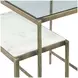 Sonoma White and Gold Rectangular Glass Top Nesting Console Table