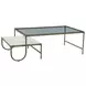Sonoma Antique Iron and White Rectangular Glass Top Nesting Coffee Table