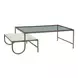 Sonoma Antique Iron and White Rectangular Glass Top Nesting Coffee Table