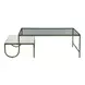 Sonoma Antique Iron and White Rectangular Glass Top Nesting Coffee Table