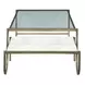 Sonoma Antique Iron and White Rectangular Glass Top Nesting Coffee Table