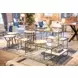 Sonoma White and Gold Rectangular Glass Top Nesting Side Table