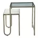 Sonoma White and Gold Rectangular Glass Top Nesting Side Table