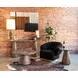 Caldera Dark Oak and Lava Marble Top 48" Round Dining Table