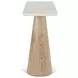 Caldera Light Oak and White Travertine Top Console Table