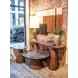 Caldera Dark Oak and Lava Marble Top 48" Round Dining Table