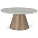 Caldera Light Oak and White Travertine Top Cocktail Table