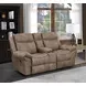 Nashville Light Brown Manual Glider Reclining Console 78" Loveseat