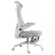 Meridian White Upholstered Swivel Desk Chair with Massage and USB Charging