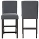 High Line Gray Upholstered Counter Height Chair Set of 2