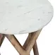 Wyman Banswara White Round Marble Top End Table