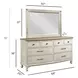 Litchfield Sunwashed and Brown 8 Drawer Weymouth Dresser with Rectangular Mirror