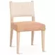 Lila Durango Stripe Linen and Antique Light Leather Upholstered Dining Chair