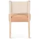 Lila Durango Stripe Linen and Antique Light Leather Upholstered Dining Chair