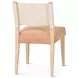 Lila Durango Stripe Linen and Antique Light Leather Upholstered Dining Chair