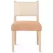 Lila Durango Stripe Linen and Antique Light Leather Upholstered Dining Chair