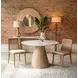 Caldera Light Oak and White Travertine Top 48" Round Dining Table