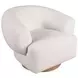 Florence Cream Boucle Fabric Swivel Accent Chair