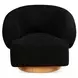 Florence Black Boucle Fabric Swivel Accent Chair