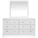 Springhouse Whisper White 6 Drawer Dresser with Rectangular Mirror