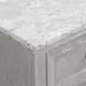 Fiona White and Mist Gray 2 Drawer Marble Top Nightstand