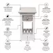 Island Haven Dapple Grey and Blanc Rectangular Chairside Table
