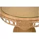 Gabrielle Natural Rattan 40" Dining Table With Decorative Apron And Glass Top