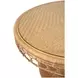 Gabrielle Natural Rattan 40" Dining Table With Decorative Apron And Glass Top