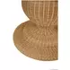Gabrielle Natural Rattan 40" Dining Table With Decorative Apron And Glass Top