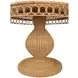 Gabrielle Natural Rattan 40" Dining Table With Decorative Apron And Glass Top