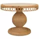 Gabrielle Natural Rattan 40" Dining Table With Decorative Apron And Glass Top