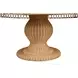 Gabrielle Natural Rattan 60" Dining Table With Decorative Apron And Glass Top