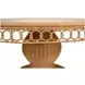 Gabrielle Natural Rattan 60" Dining Table With Decorative Apron And Glass Top