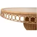 Gabrielle Natural Rattan 60" Dining Table With Decorative Apron And Glass Top