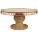 Gabrielle Natural Rattan 60" Dining Table With Decorative Apron And Glass Top
