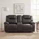 Gainesville Chocolate Double 75" Reclining Loveseat with Console