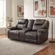 Gainesville Chocolate Double 75" Reclining Loveseat with Console