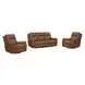 Sorrento Vintage Tan Leather Swivel Glider Dual Power Recliner with USB Charging