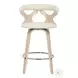Gardenia Cream PU And Chrome With Natural Wood Swivel Counter Height Stool Set of 2