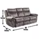 Nashville Gray Manual Reclining 88" Sofa with Drop-Down Console and USB Charging