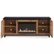 Graceland Bourbon and Black 69" TV Stand with Fireplace