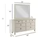 Grand Bay Egret 7 Drawer Saybrook Dresser with Rectangular Mirror