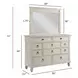 Grand Bay Egret 10 Drawer Aster Bureau with Rectangular Landscape Mirror