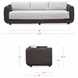 Soma Gray and Dark Brown Outdoor 100" Sofa