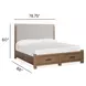 Plum Creek Sierra Brown and Elite Dove King Upholstered Storage Panel Bed