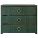 Getty Green Dyed Grasscloth 3 Drawer Soft Close Accent Chest