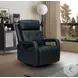 Gilbert Traci Midnight Blue Swivel Glider Power Recliner with Power Headrest And Lumbar