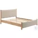 Hadi Beige And Natural Queen Upholstered Panel Bed